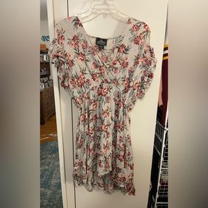 Angie ruffle flare floral dress